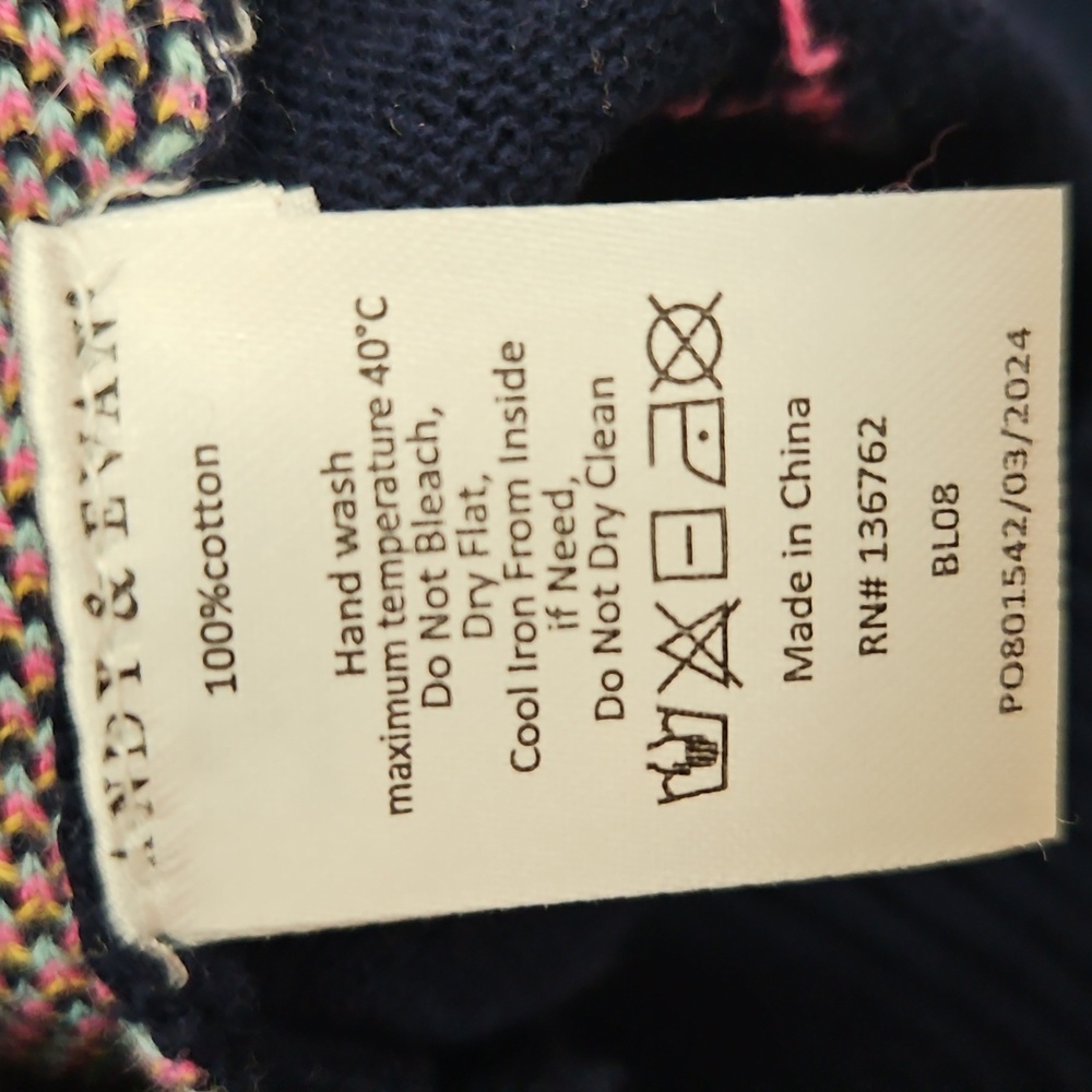 NWT Navy Heart Sweater and Pink Leggings Set By‎ Andy And Evan 2T - Picture 7 of 7